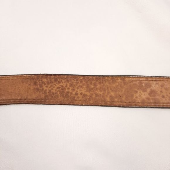 Antique Farmall tractor plaque buckle brass Salvatori corsica cowhide full grain - Picture 10 of 16